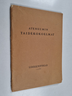 Ateneumin taidekokoelmat : lisäluettelo 1938