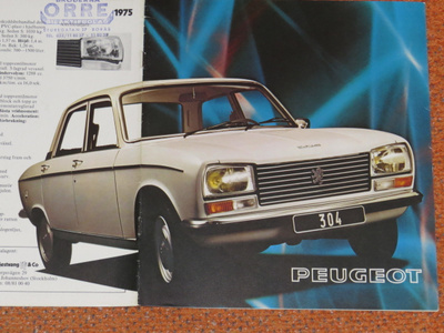 1975 Peugeot 304 esite - KUIN UUSI - 12 sivua