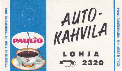 Lohja, Auto - Kahvila , Paulig 1/10