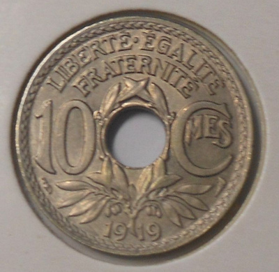 France. 10 centimes 1919.