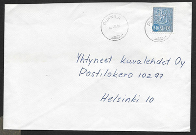Postilähetys - Yl.m. 0,40 (LAPE 618) Pukkila 14.9.67