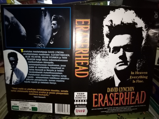 VHS kansipaperi ERASERHEAD ( SIS POSTIKULU  )