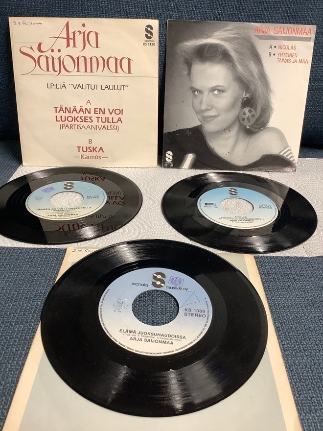 3 X ARJA SAIJONMAA 7" PS. (SIGLET) PARTSAANIVALSSI...