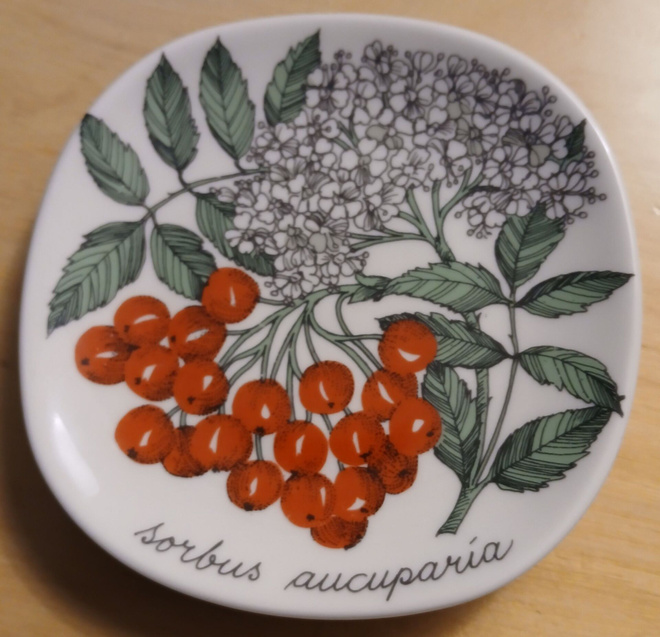 Arabian seinälautanen "Pihlaja", design Esteri Tomula.