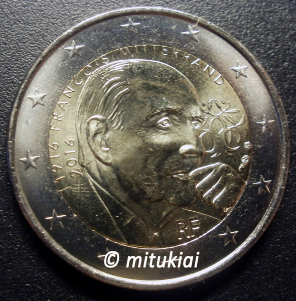 Ranska 2 euro 2016 juhlaraha Mitterrand, UNC
