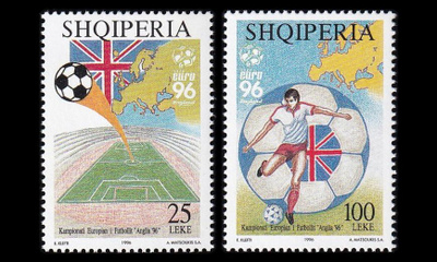 Albania 2591-2 ** Jalkapallon EM-kisat Englanti (1996)