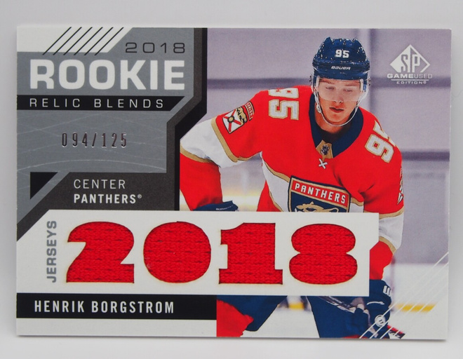 2018-19 Sp game used Relic blends Henrik Borgström /125