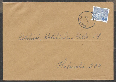 Postilähetys - Yl.m. 0,40 (LAPE 618) Muurola 1.8.1967