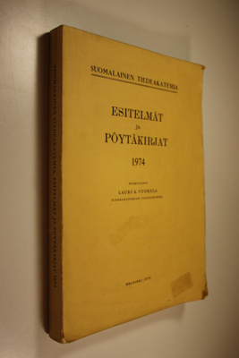 Esitelmät ja pöytäkirjat 1974