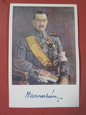 Mannerheimi värillinen postikortti