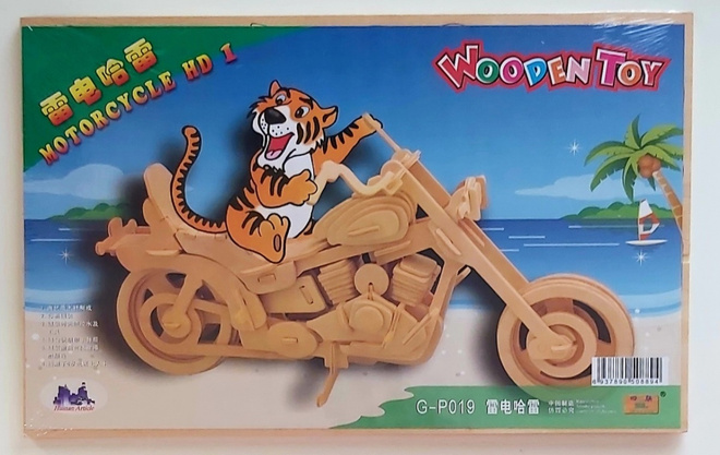 MOOTTORIPYÖRÄ  3D - PUINEN PALAPELI - WOODEN TOY