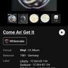 WHITESNAKE - COME AN' GET IT LP - pikkukuva 3