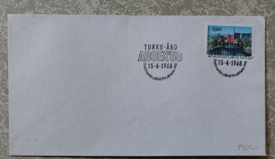1968  M63 0,90mk Hämeensilta FDC blanco kuori