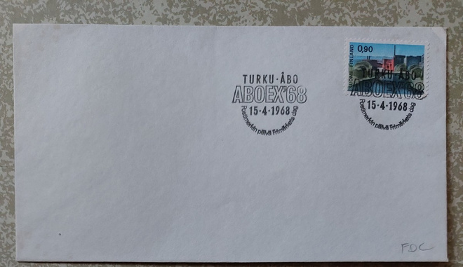 1968  M63 0,90mk Hämeensilta FDC blanco kuori