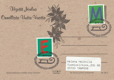 ERIKOISLEIMA , Postimerkkimessut Helsinki 30.10.1998