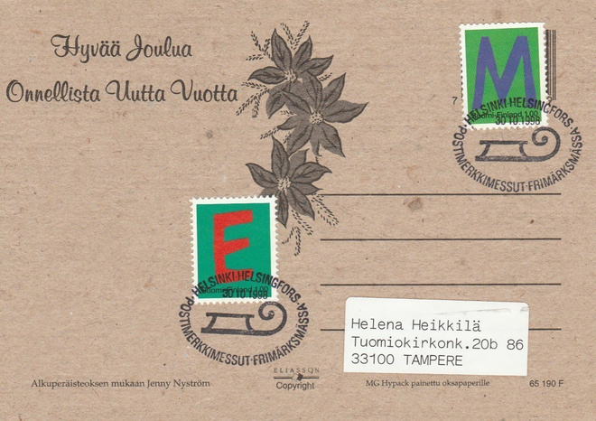 ERIKOISLEIMA , Postimerkkimessut Helsinki 30.10.1998