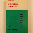 N. K. Krupskaja : Muistelmia Leninistä / Leninin elämänva... - pikkukuva 2