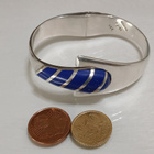 Vintage Hopea rannerengas rannekoru Lapis Lazuli kivi - pikkukuva 2