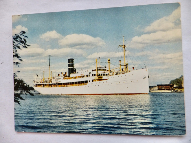 VANHA Postikortti Laiva Ariadne SHO 1950-l
