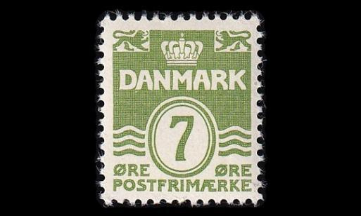 Tanska 245x ** Aaltoviiva 7 öre (1938)
