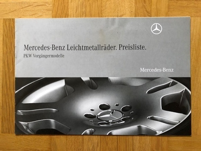 Hinnasto Mercedes kevytmetallivanteet 2008. Esite