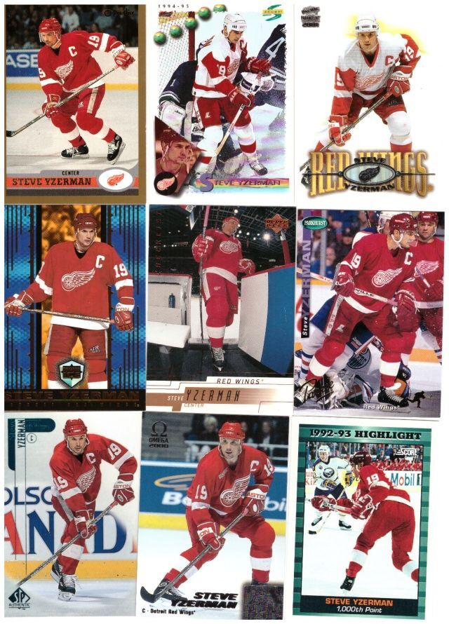 9 x STEVIE YZERMAN Detroit Red Wings
