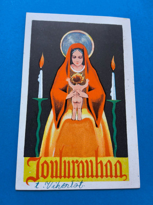 Joulurauhaa , vanha, kulk. kortti, vahva postikorttipahvi!
