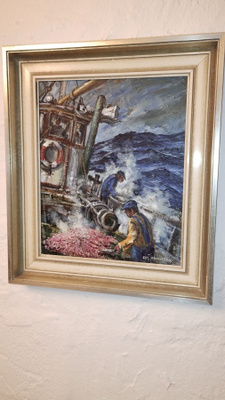 Alf Johansson FISKARE oljemålning
