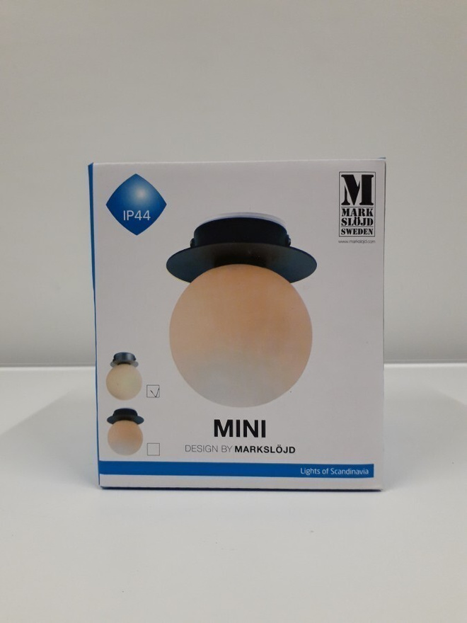 Kattovalaisin Mini, 1lmp (chrome-opal, bath, MarkSlöjd, uusi
