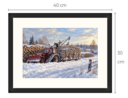 Uusi BM Volvo metsäkone traktori art print 30 cm x 40 cm