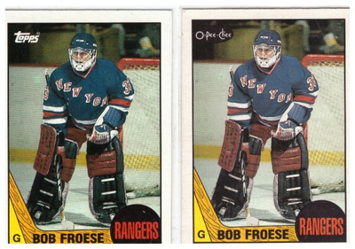 2 x Mv BOB FROESE New York Rangers Vanhoista Sarjoista