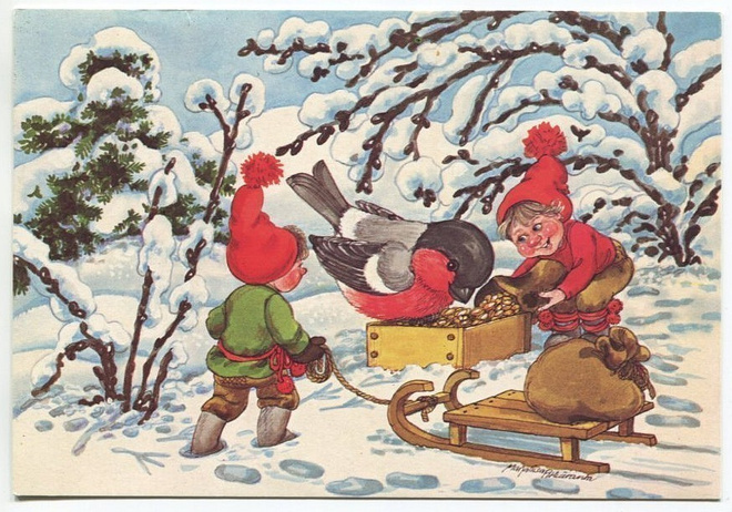 Marjaliisa Pitkäranta Tontut ja punatulkku, kulkenut 1981