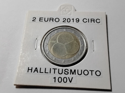 Suomi 2 euro 2019 circ hallitusmuoto 100v