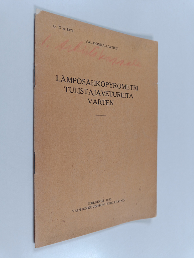 Väinö Airas : Lämpösähköpyrometri tulistajavetureita varten