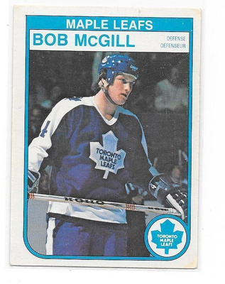 1982-83 OPC #327 Bob McGill Toronton Maple Leafs Gooni RC