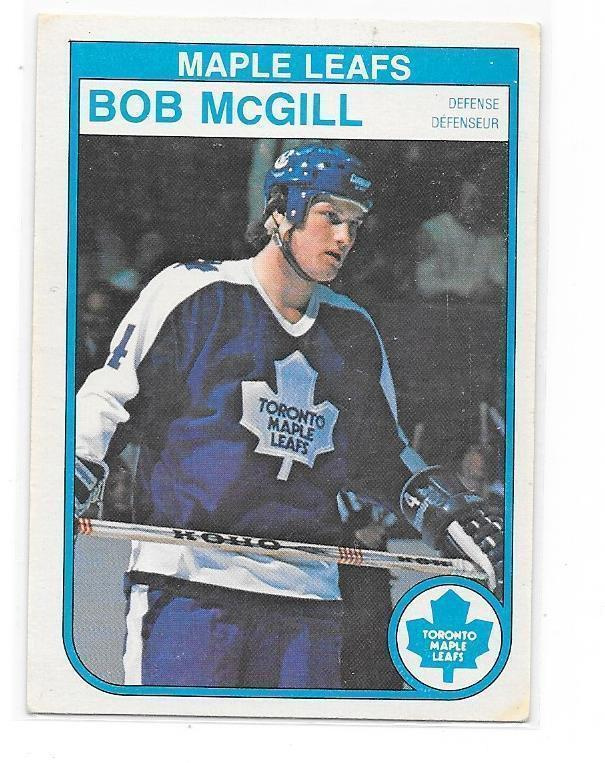 1982-83 OPC #327 Bob McGill Toronton Maple Leafs Gooni RC