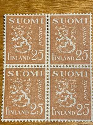 LEIJONAMALLI 1930 25 PENNIÄ NELIÖ**