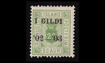 Islanti 15A * Virkamerkki Kruunu Gildi 20 A (14:13½) (1902)