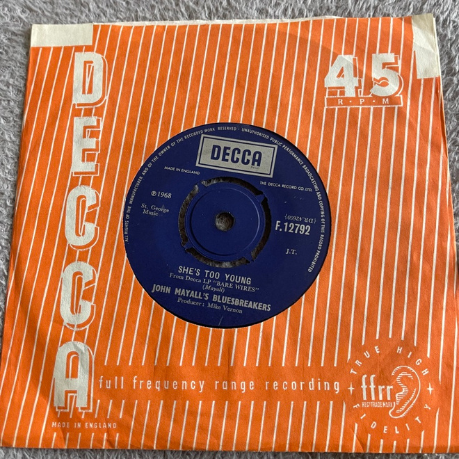 JOHN MAYALL’s BLUESBREAKERS: No Reply * She’s Too Young *’68