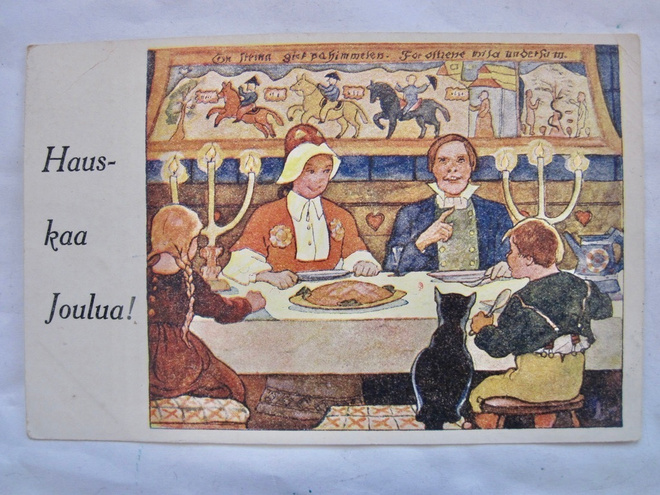 VANHA Postikortti Joulukortti 1910 Signeerattu KIVA