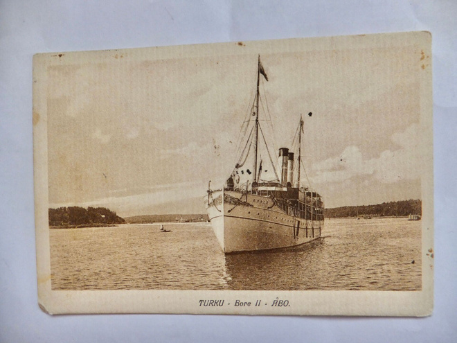 VANHA Postikortti Turku Laiva Bore II 1909