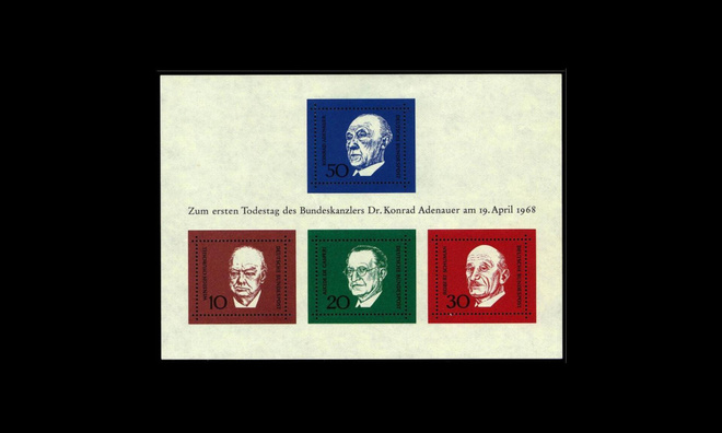 Saksa 554-7BL4 ** Vuosi Kondrad Adenauerin kuolemasta (1968)