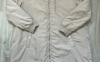 LINDEX BEIGE PITKÄ BOMBERTAKKI koko L *UUSI*