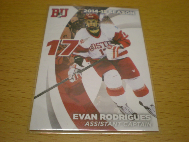 Evan Rodrigues 2014-15 Boston University Terriers Pepsi #