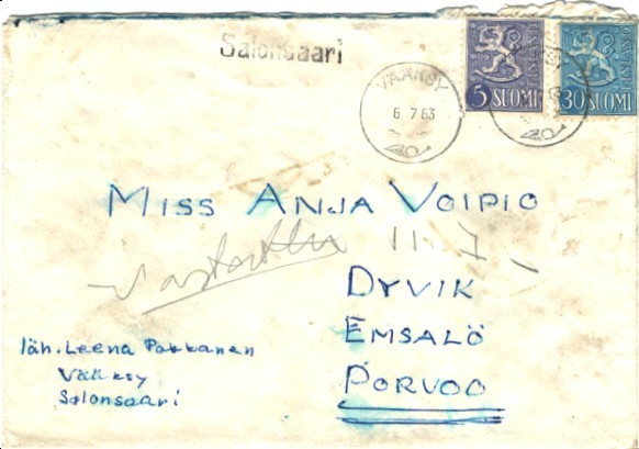 RIVILEIMA SALONSAARI/ASIKKALA+POSTIS.P.KERÄILYMERKKI