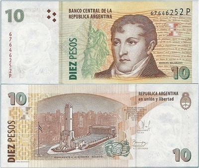Argentiina Argentina 10 Pesos 2003-2015 (P-354) UNC