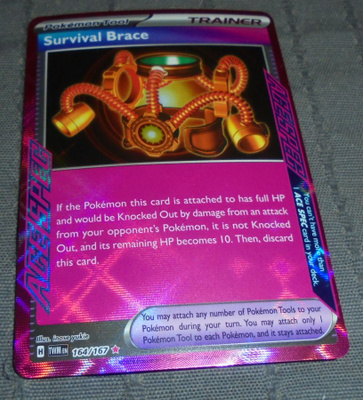 Pokemon keräilypelikortti Survival Brace trainer
