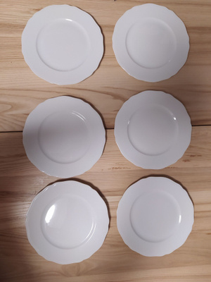 Ruoka/salaatti lautaset posliinia 6 kpl