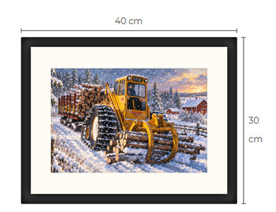 Uusi BM Volvo metsäkone traktori art print 30 cm x 40 cm