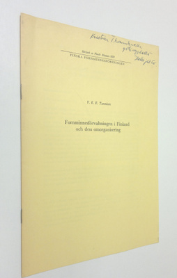 V. E. E. Tamminen : Fornminnesförvaltningen i Finland och...
